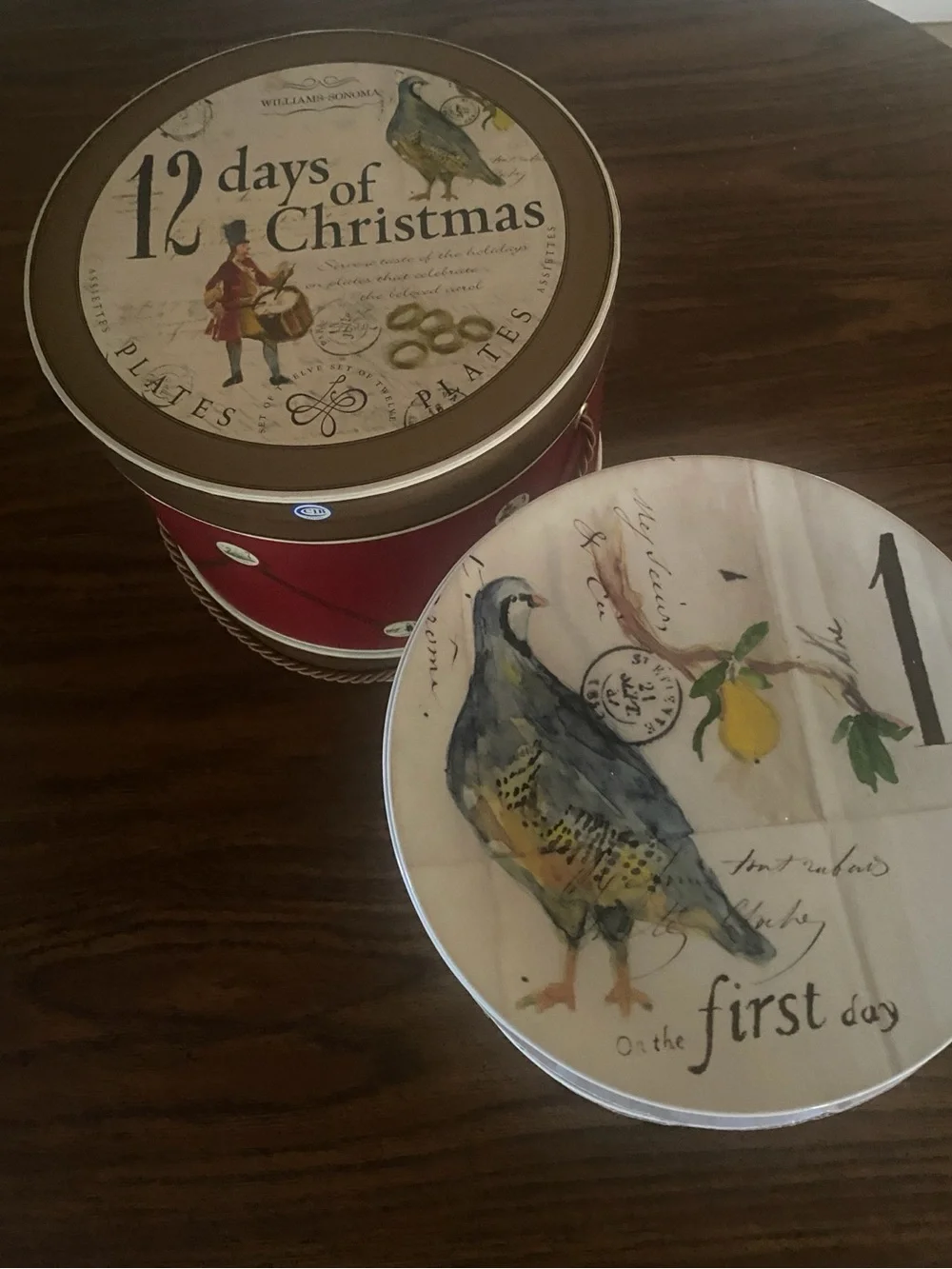 Christmas in July Sale! Williams Sonoma 12 Days of Christmas Plates Set CIB 47T0